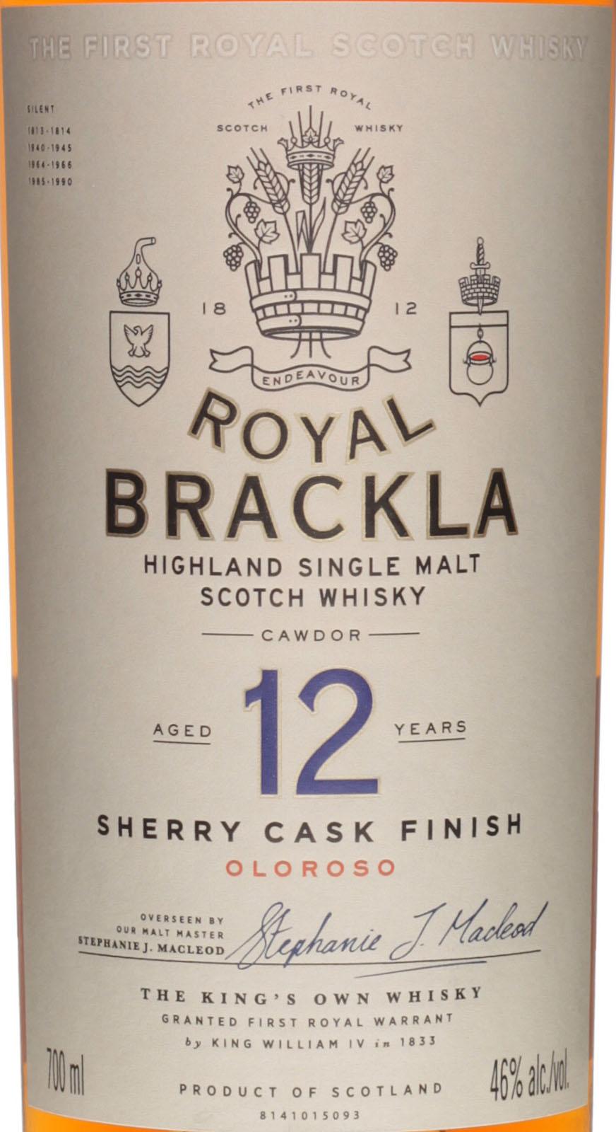 Royal Brackla 12 Jahre Oloroso Sherry Cask Finish 0 7 L