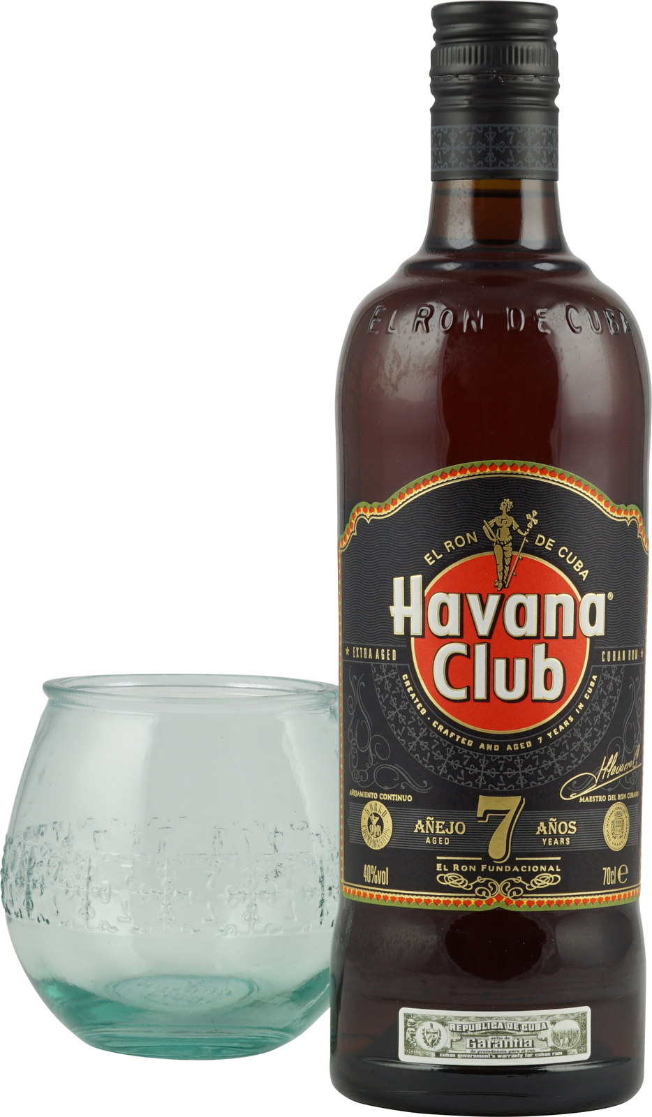 Havana Club 7 Jahre 0,7 l 40 Vol. Geschenkset mit Glas