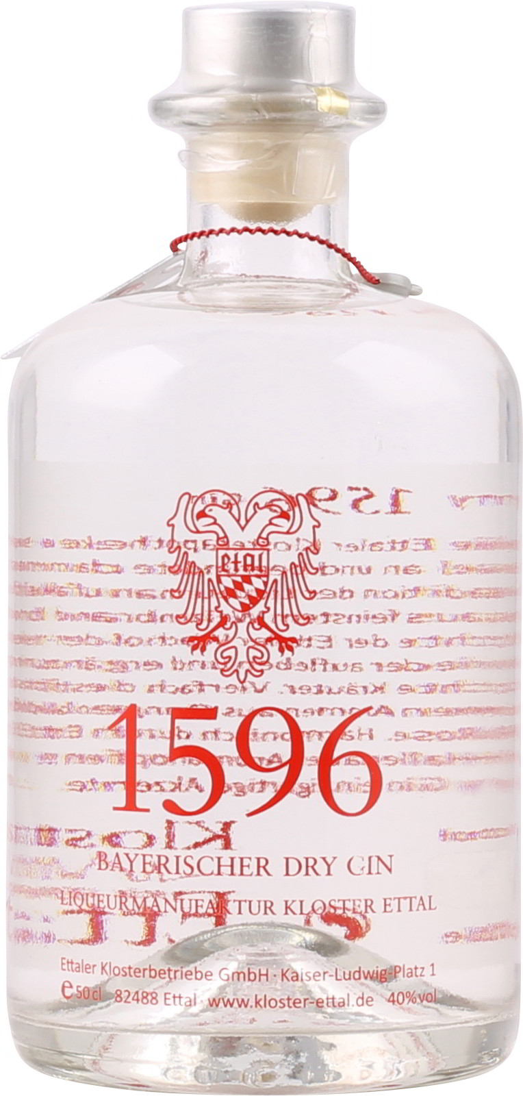 1596 Ettaler Gin 40 Liter Bayerischer 0,5 Vol. Dry ei 