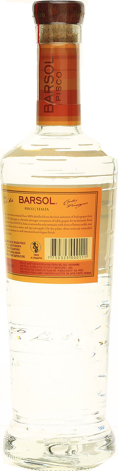 41,3 Liter % Italia im Barsol Vol. Pisco Shop 0,7