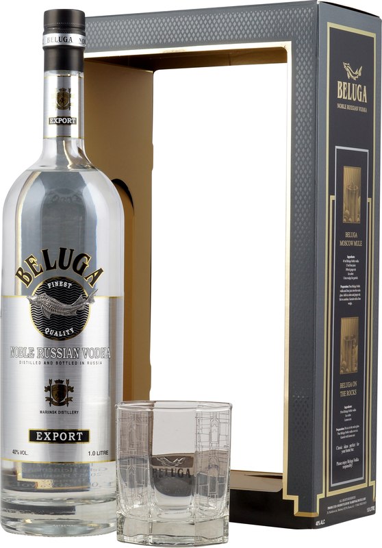 Beluga Premiumvodka Geschenkbox mit Glas hier im günstigen