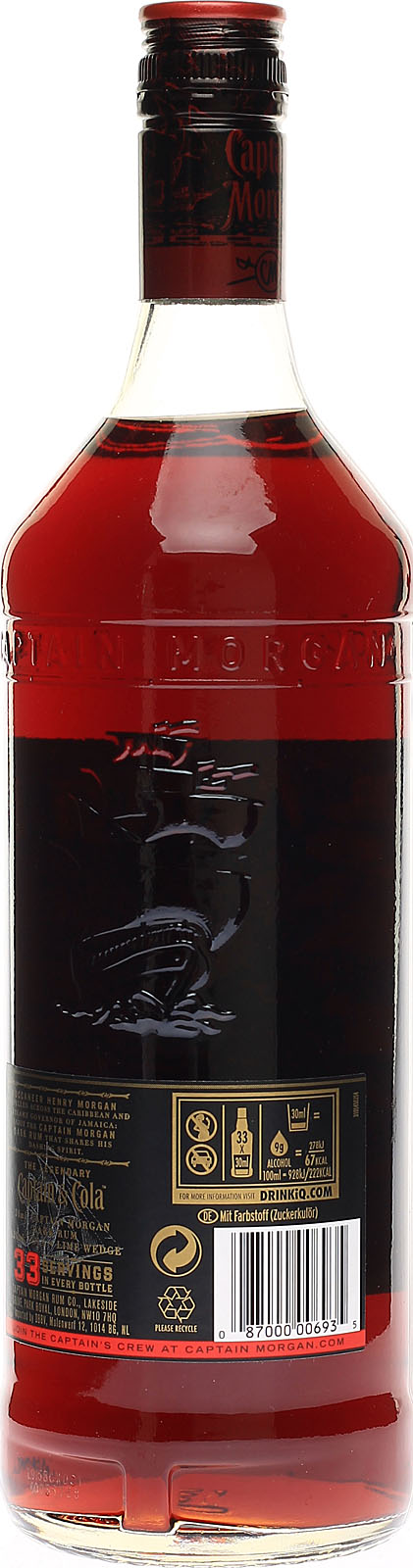 Captain Morgan Dark 1 Rum Liter % 40
