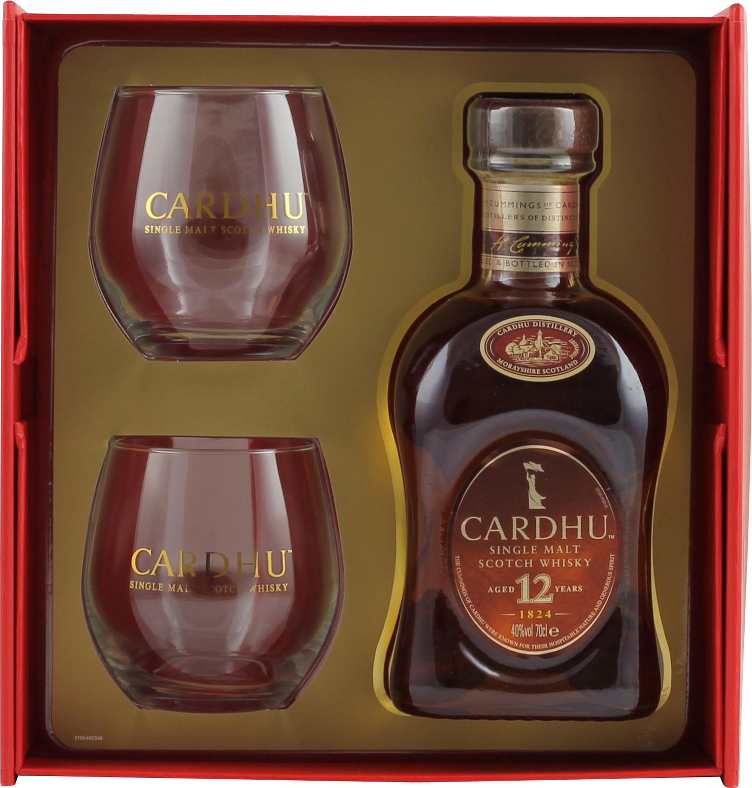 Cardhu Single Malt 12 mit Geschen 2 Jahre - Tumbler Set