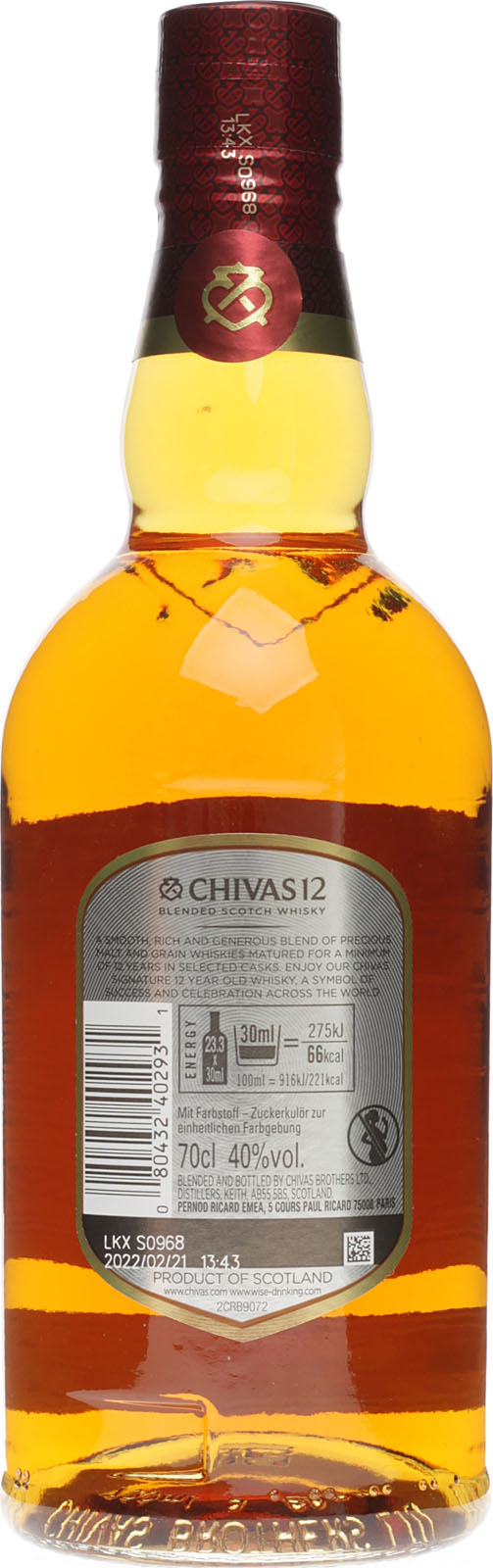 12 m - Jahre Blended Chivas Whisky Premium Scotch Regal