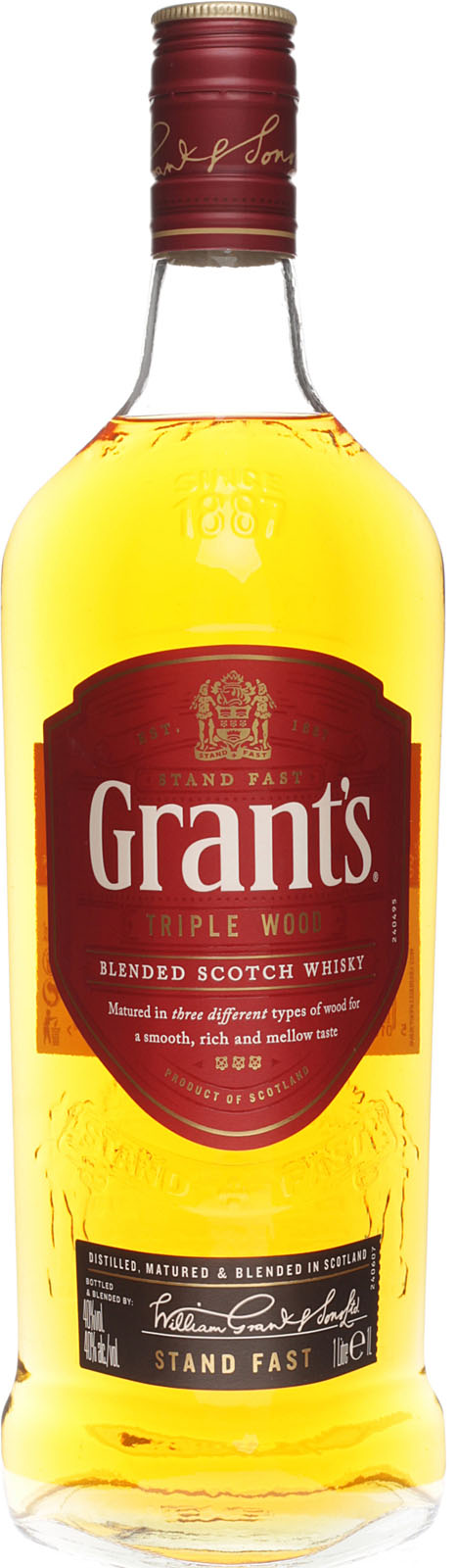 Grants Triple Wood 40 Whisky 1000 ml mit und 