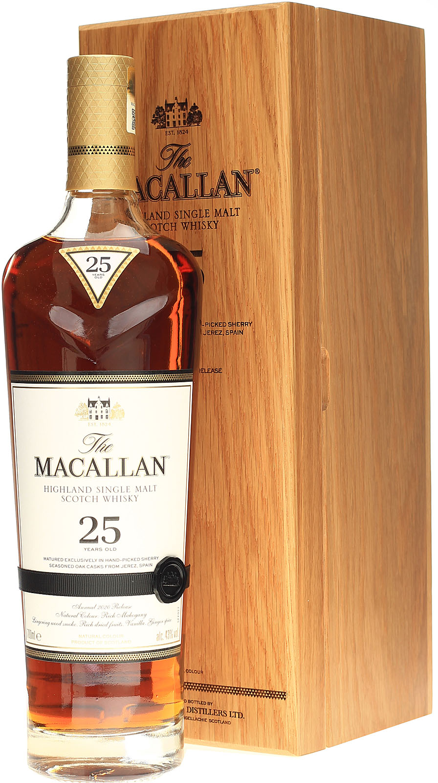 Macallan 25 Jahre Sherry Oak Release 2020 Aus Der Exquisiten Whisky Range Von Der Brennerei Macallan