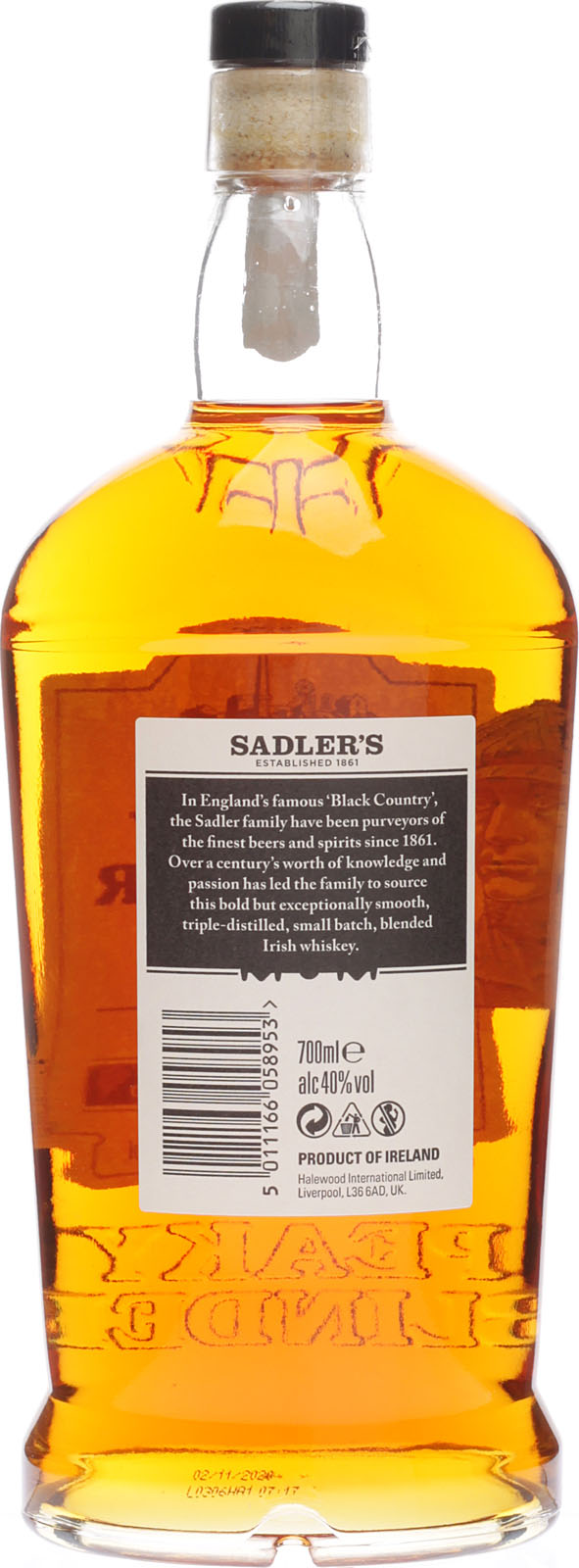 % Irish Whisky Peaky Liter Blinder 40 0,7