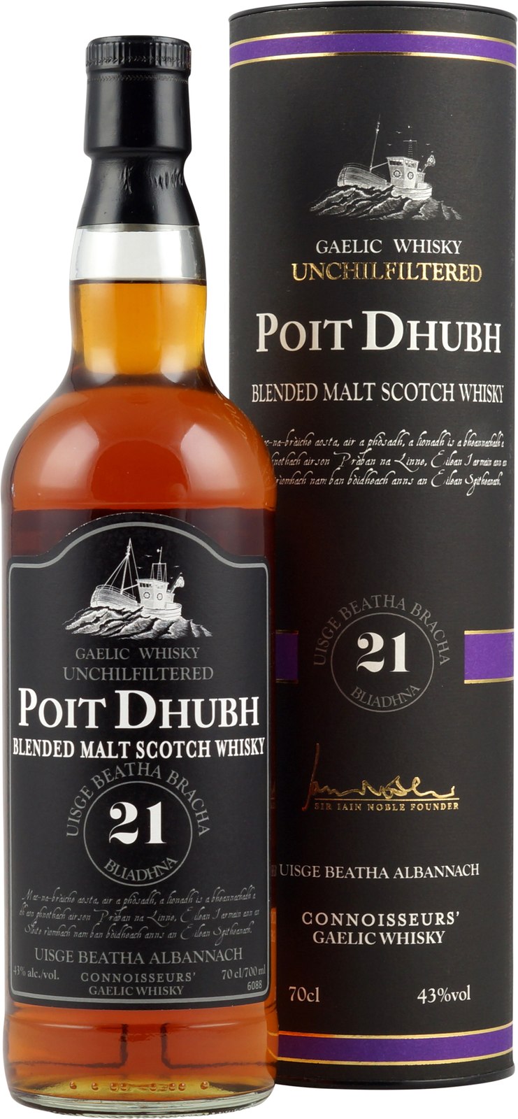 Poit Dhubh 21 Jahre Gaelic Malt Scotch Whisky 700ml 43%