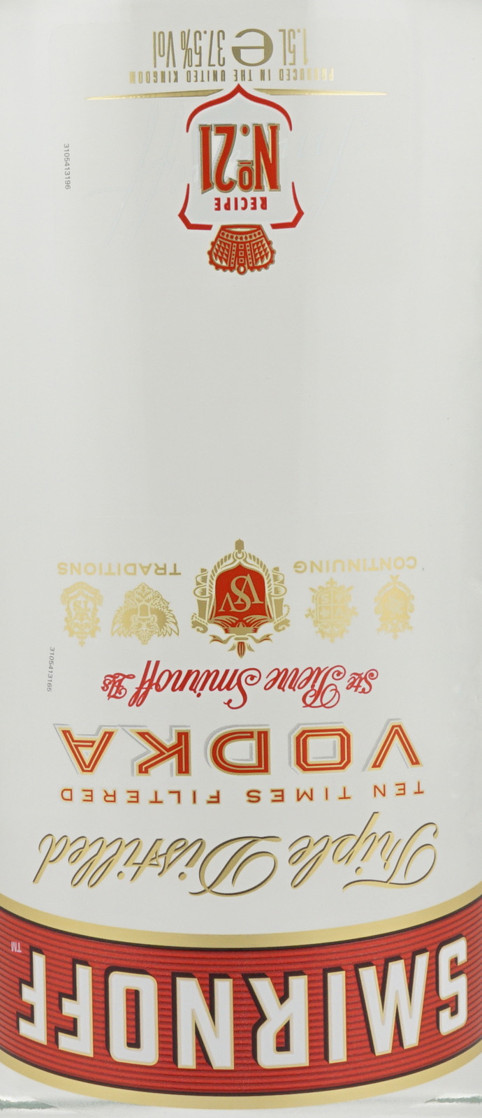 Vodka Flasch Smirnoff Label Red Liter Magnum der in 1,5