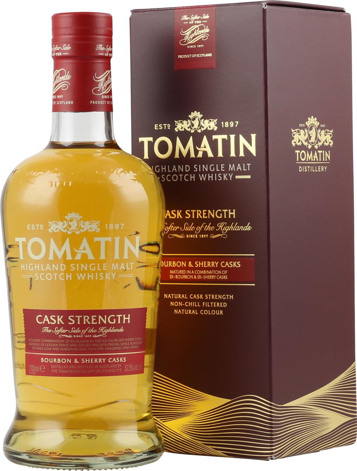 Tomatin Cask Strength Edition Batch 1 in 700 ml Flasche mit 57,5 % Vol